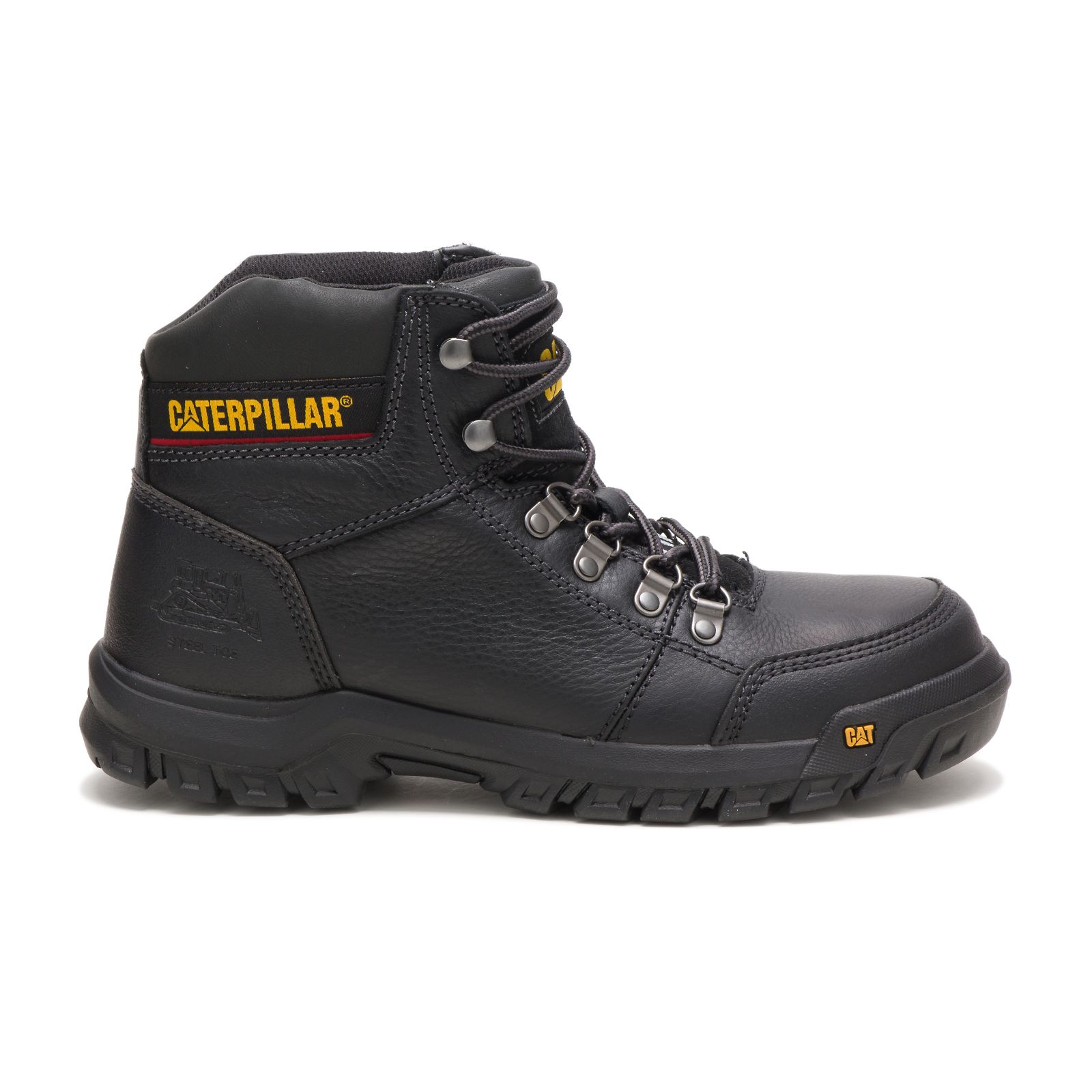 Caterpillar Boots South Africa - Cat Men's Outline Steel Toe Work Boots Black PQ3417695